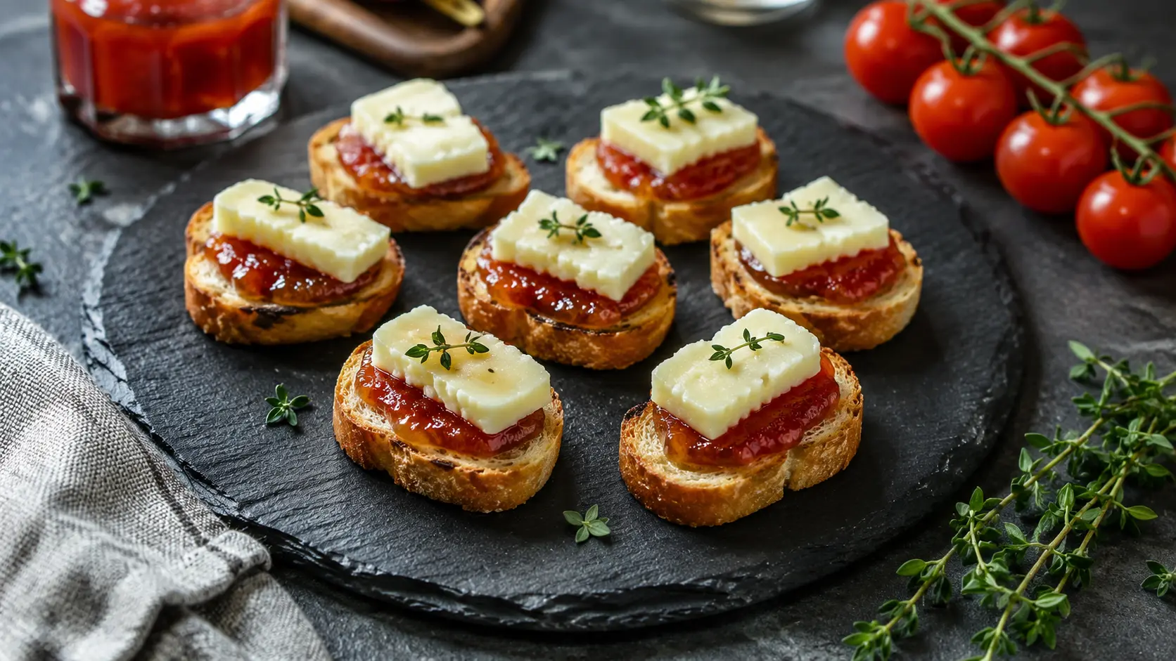 Tosta de Mermelada de Tomate y Queso